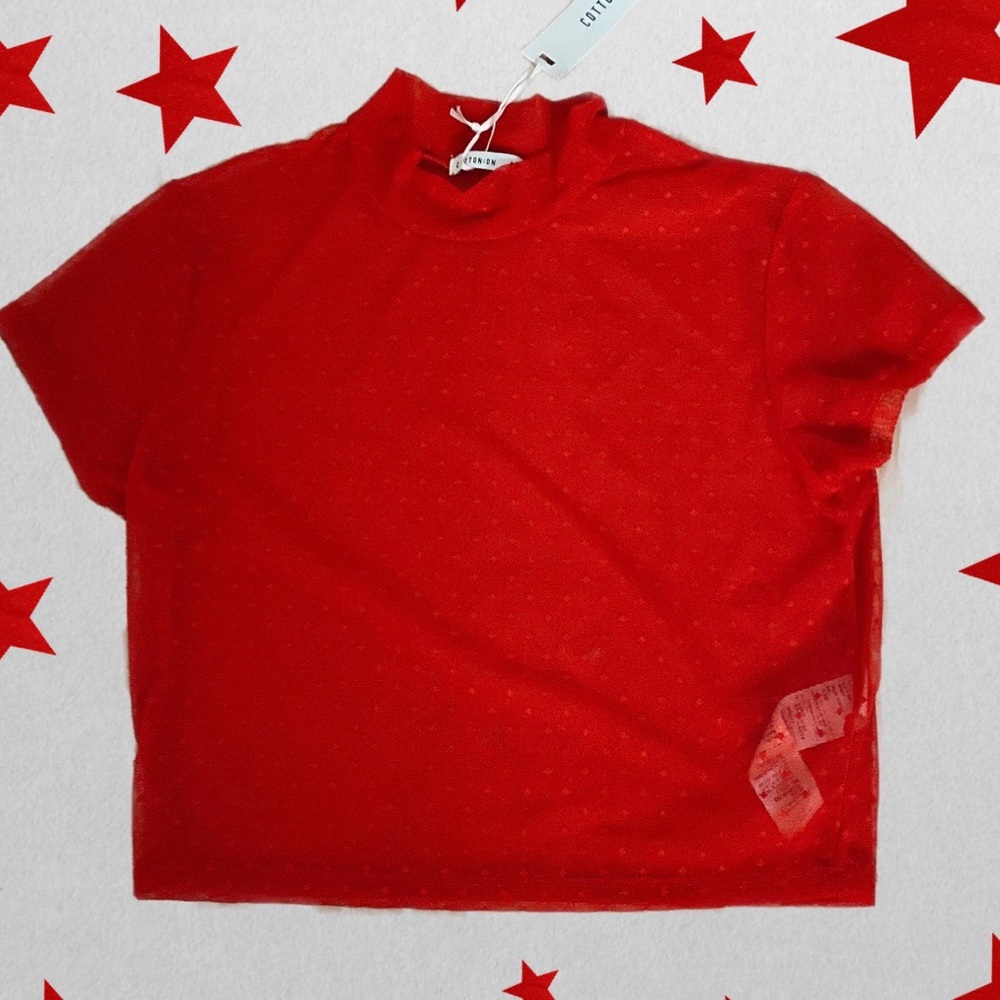 Mesh Mock Neck Tee